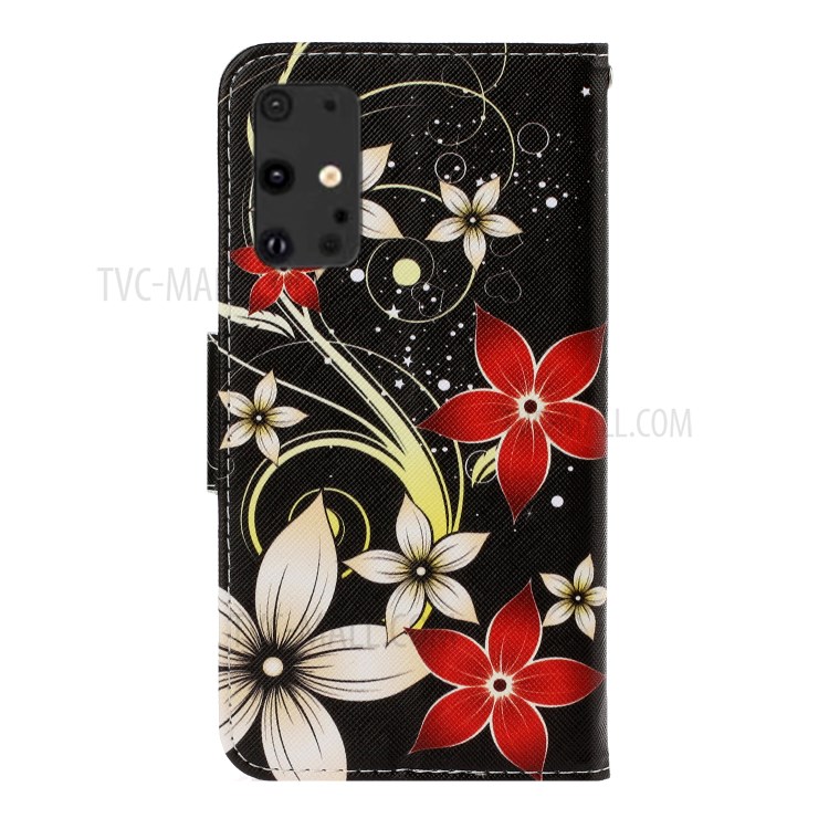 Pattern Printing PU Leather Wallet Phone Casing for Samsung Galaxy S20 Plus - Flowers-2