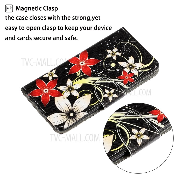Pattern Printing PU Leather Wallet Phone Casing for Samsung Galaxy S20 Plus - Flowers-3