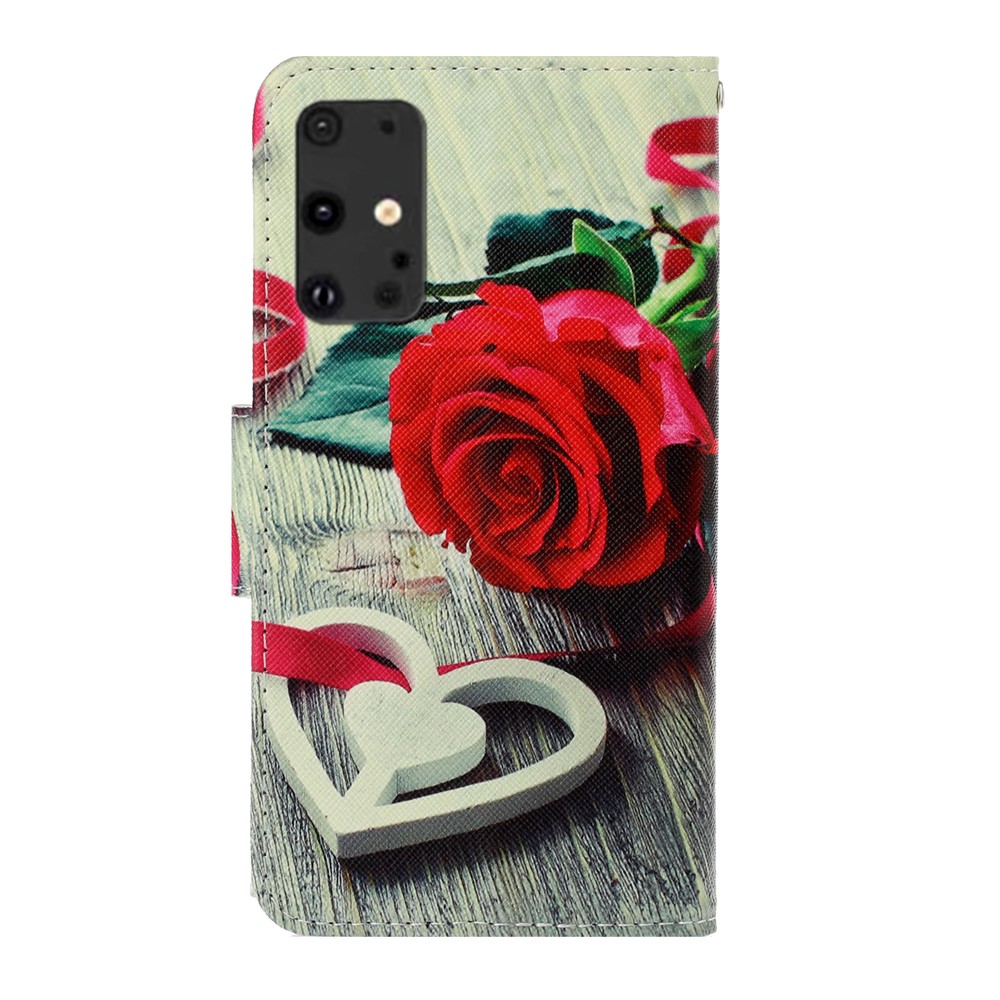 Pattern Printing PU Leather Wallet Phone Casing for Samsung Galaxy S20 Plus - Rose-2