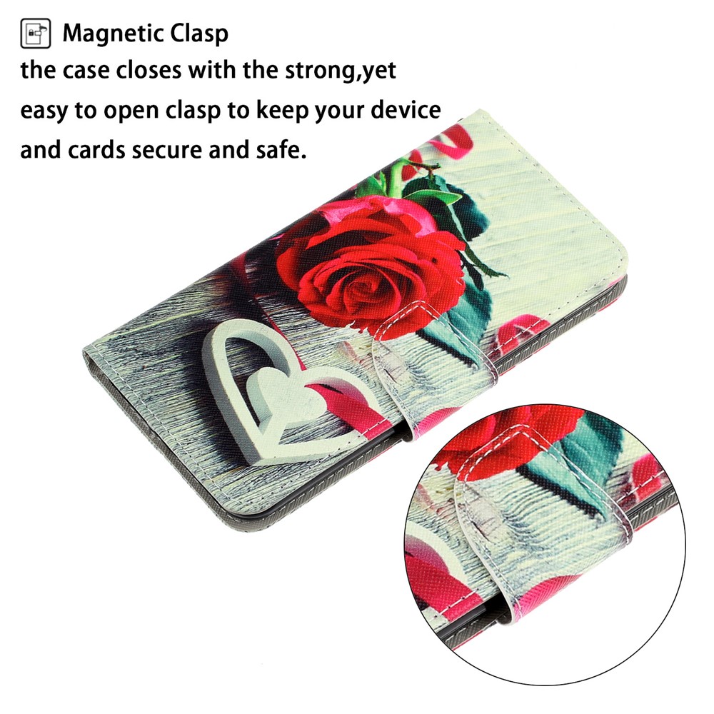 Pattern Printing PU Leather Wallet Phone Casing for Samsung Galaxy S20 Plus - Rose-3