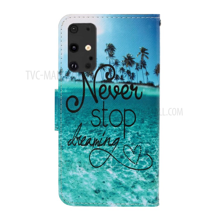 Pattern Printing PU Leather Wallet Phone Casing for Samsung Galaxy S20 Plus - Never Stop Dreaming-2