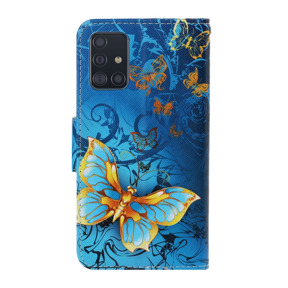 Impresión de Patrones Flip Leather Willet Shell Para Samsung Galaxy A71 A715 - Mariposa de Metal-2