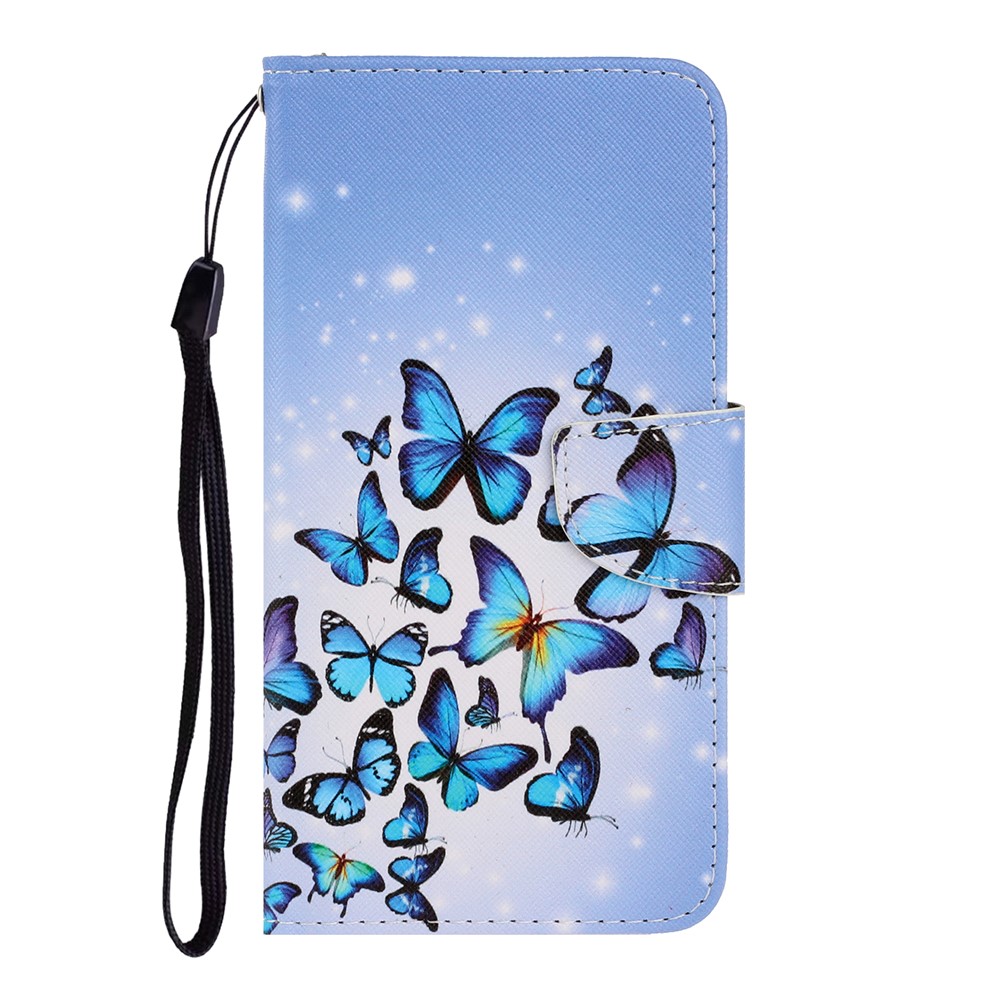 Padrão Flip Leather Wallet Phone Shell Para Samsung Galaxy A71 A715 - Grupo de Borboletas