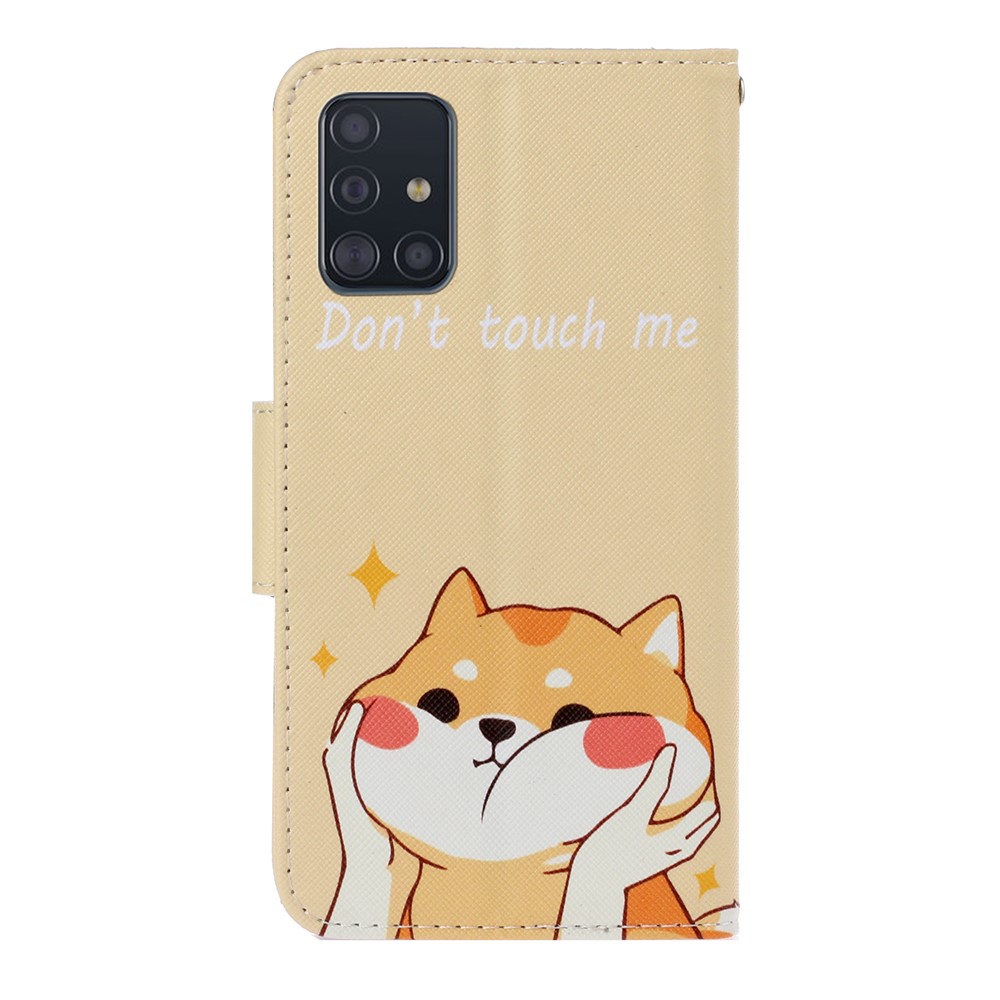 Modèle D'impression de Portefeuille Case de Support en Cuir Pour Samsung Galaxy A51 - Animal de Dessin Animé