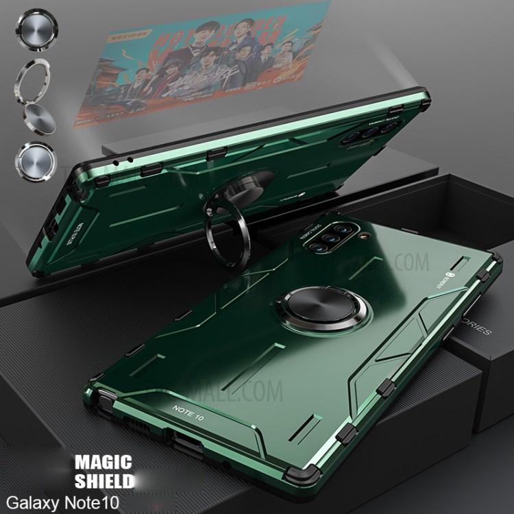 Drop-proof with Kickstand Metal Cover for Samsung Galaxy Note 10 5G/Note 10 - Green-1