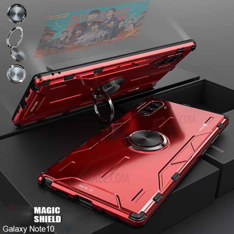 Drop-proof with Kickstand Metal Cover for Samsung Galaxy Note 10 5G/Note 10 - Red-1