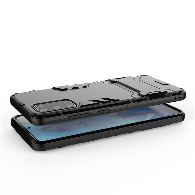 Case Combo de Plástico + TPU Con Kickstand Para Samsung Galaxy S20 Plus - Negro