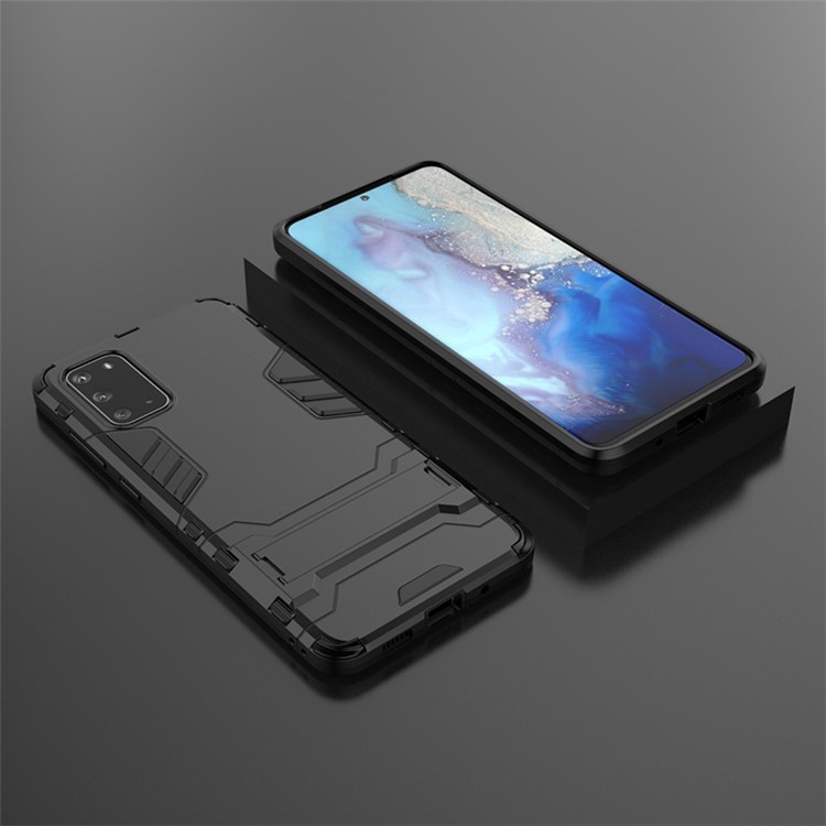 Case Combo de Plástico + TPU Con Kickstand Para Samsung Galaxy S20 Plus - Negro