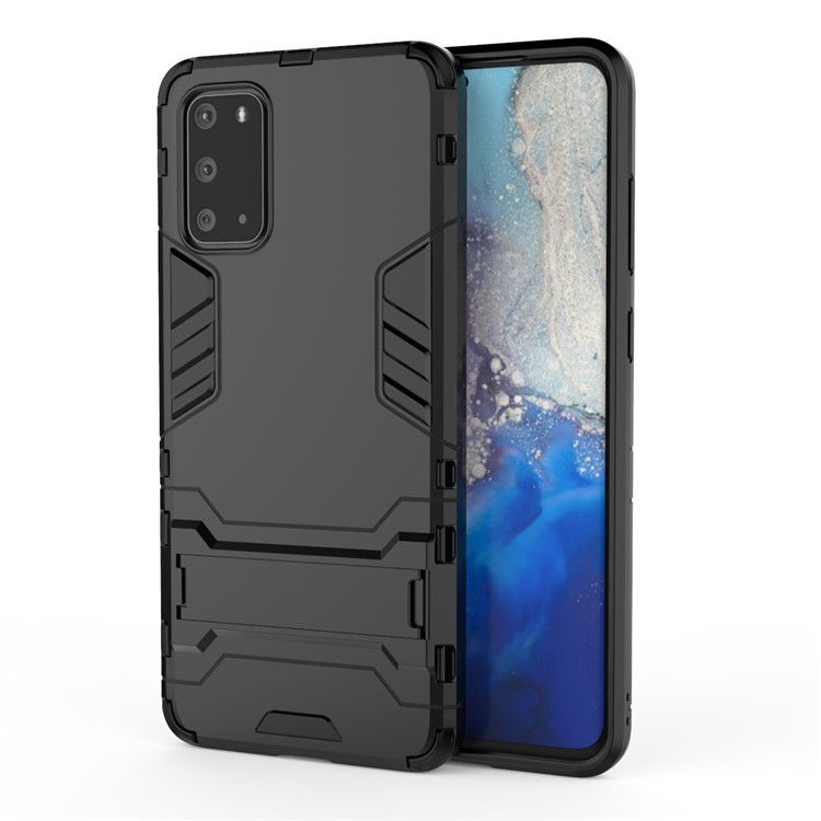 Plastic + TPU Hybrid Shell with Kickstand for Samsung Galaxy S20 Ultra - Black-1
