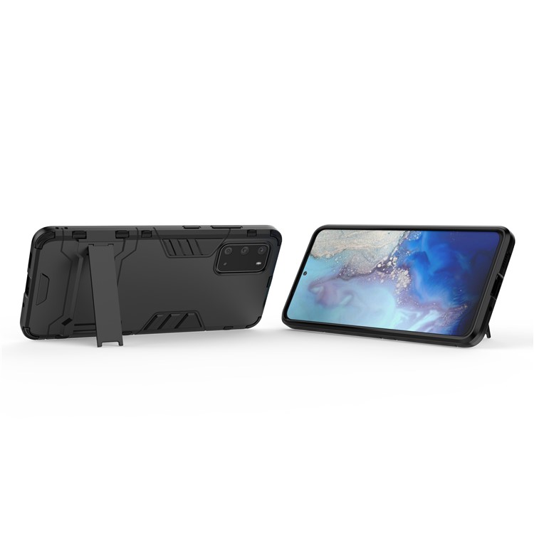 Plastic + TPU Hybrid Shell with Kickstand for Samsung Galaxy S20 Ultra - Black-7