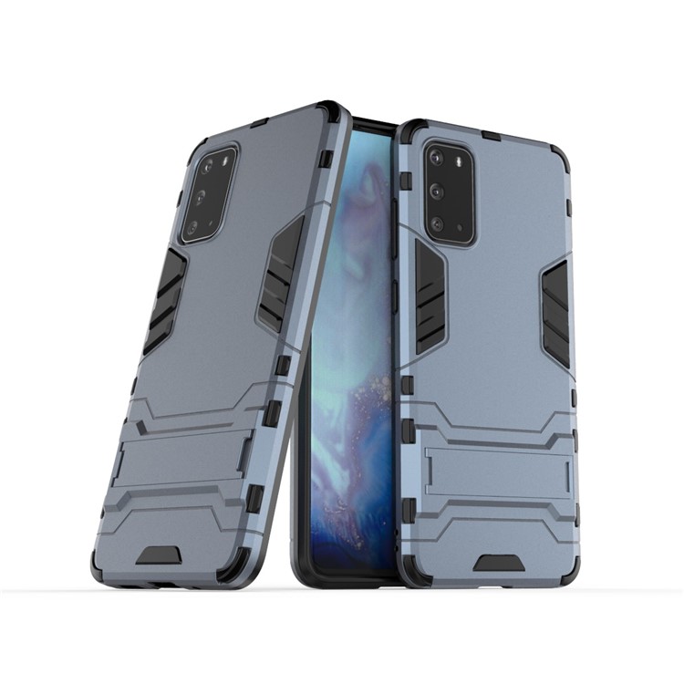 Plastic + TPU Hybrid Shell with Kickstand for Samsung Galaxy S20 Ultra - Dark Blue-2