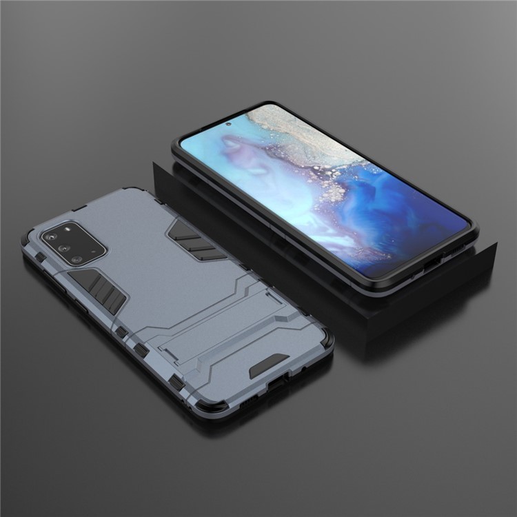 Plastic + TPU Hybrid Shell with Kickstand for Samsung Galaxy S20 Ultra - Dark Blue-5