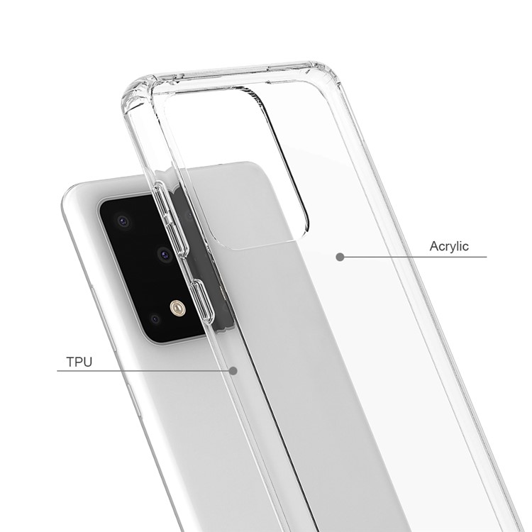 Transparent Anti-scratch Acrylic + TPU Combo Case for Samsung Galaxy S20 Ultra/S11 Plus-2