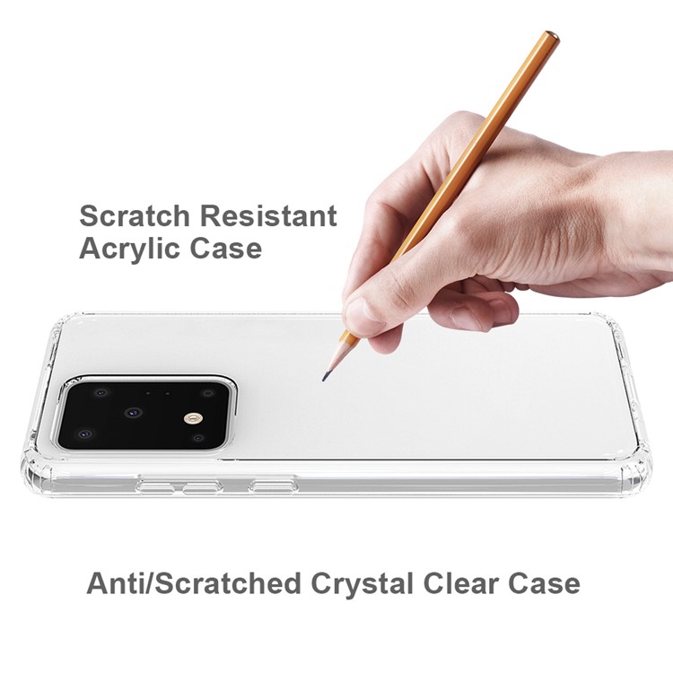 Transparent Anti-scratch Acrylic + TPU Combo Case for Samsung Galaxy S20 Ultra/S11 Plus-7