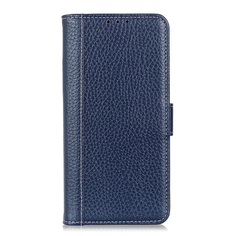Litchi Skin Leather Wallet Stand Case for Samsung Galaxy A51 - Blue-5