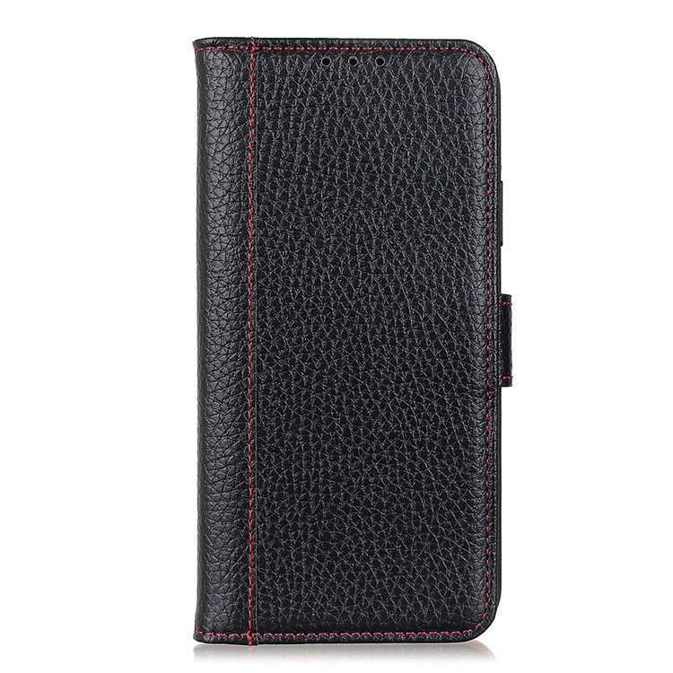 Litchi Skin Leather Stand Case with Card Slots for Samsung Galaxy A71 - Black-5