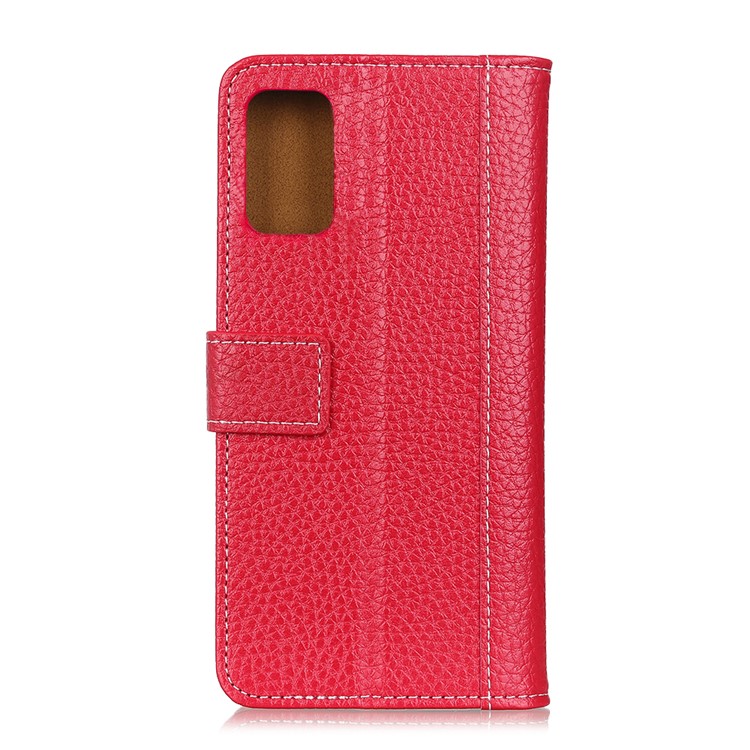 Litchi Skin Leather Stand Case with Card Slots for Samsung Galaxy A71 - Red-7