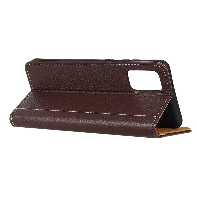 Litchi Surface Wallet Leather Cover for Samsung Galaxy S20 Plus - Coffee-8