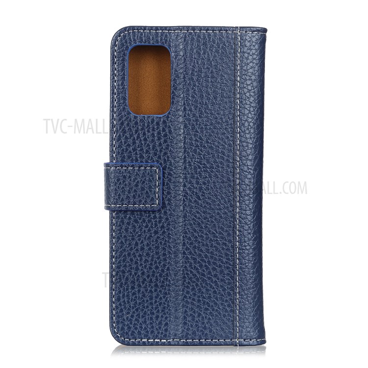 Litchi Surface Leather Wallet Case for Samsung Galaxy S20 Ultra - Blue-7