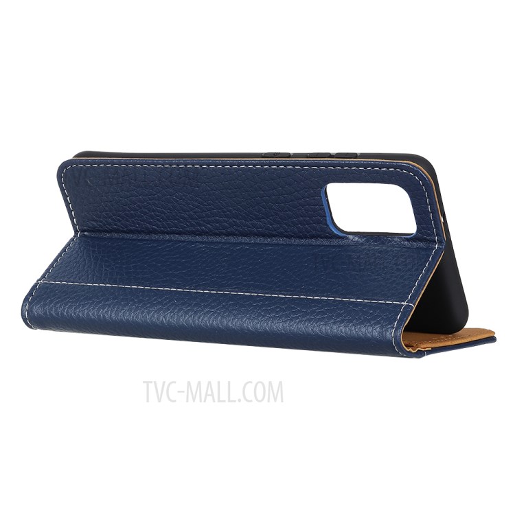 Litchi Surface Leather Wallet Case for Samsung Galaxy S20 Ultra - Blue-8
