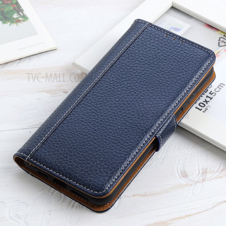Litchi Surface Leather Wallet Case for Samsung Galaxy S20 Ultra - Blue-9