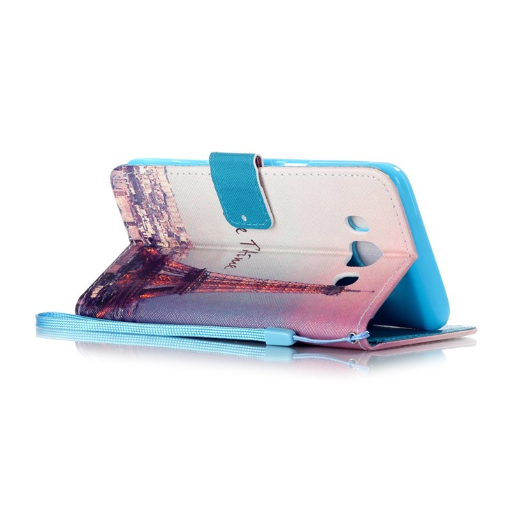 Patterned Leather Wallet Stand Case for Samsung Galaxy J5 (2016) - Paris Tower-3