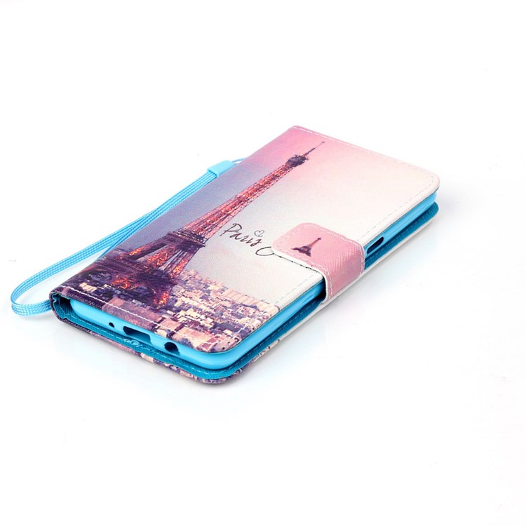 Patterned Leather Wallet Stand Case for Samsung Galaxy J5 (2016) - Paris Tower-4