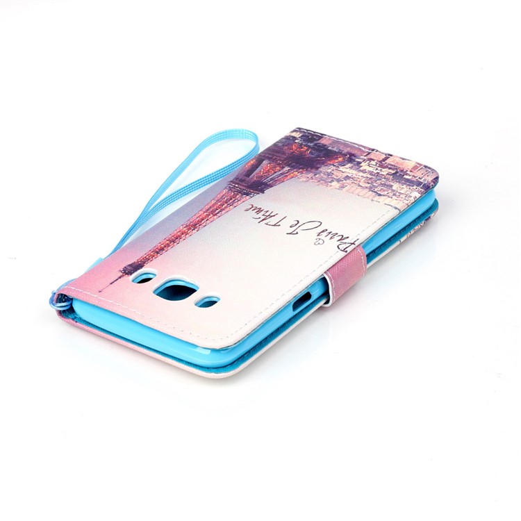 Patterned Leather Wallet Stand Case for Samsung Galaxy J5 (2016) - Paris Tower-5