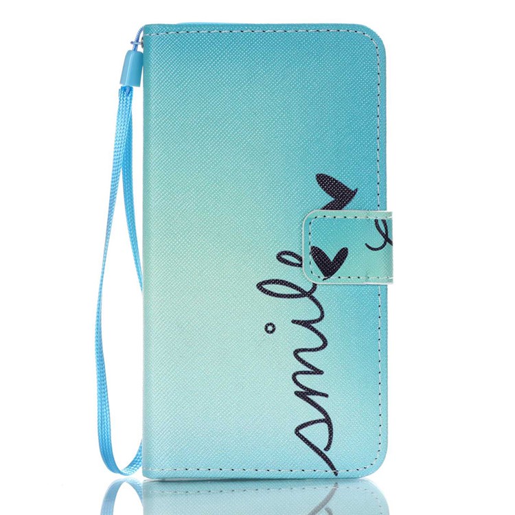 Patterned Leather Wallet Stand Cover for Samsung Galaxy J5 (2016) - Calligraphy and Hearts-1