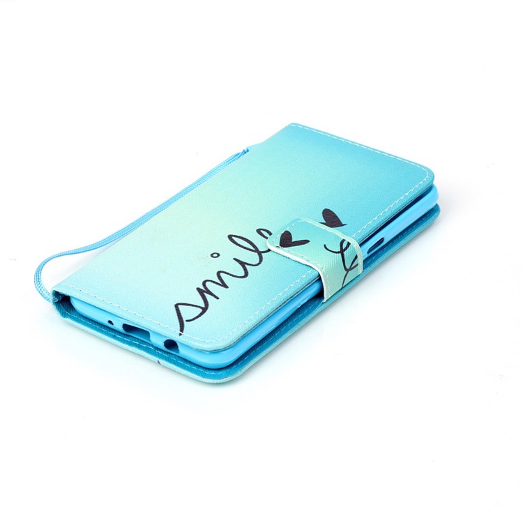 Patterned Leather Wallet Stand Cover for Samsung Galaxy J5 (2016) - Calligraphy and Hearts-4