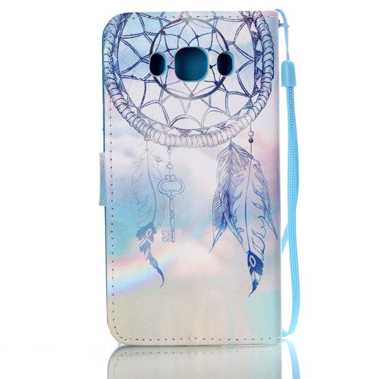 Patterned Leather Wallet Flip Case for Samsung Galaxy J5 (2016) - Dream Catcher and Rainbow-2