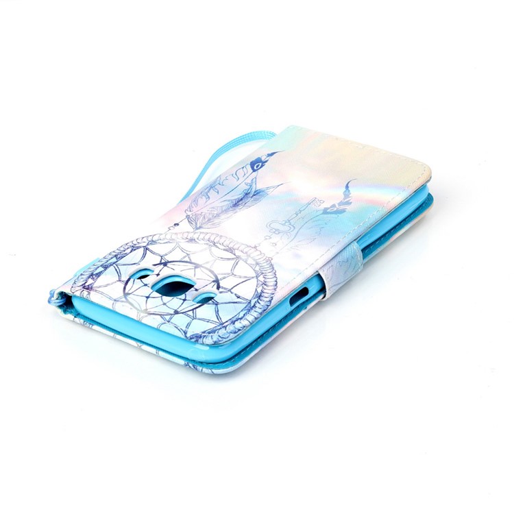 Patterned Leather Wallet Flip Case for Samsung Galaxy J5 (2016) - Dream Catcher and Rainbow-5