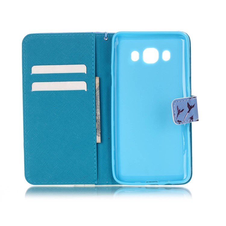 Patterned Leather Wallet Flip Cover for Samsung Galaxy J5 (2016) - Colorful Lotus-6
