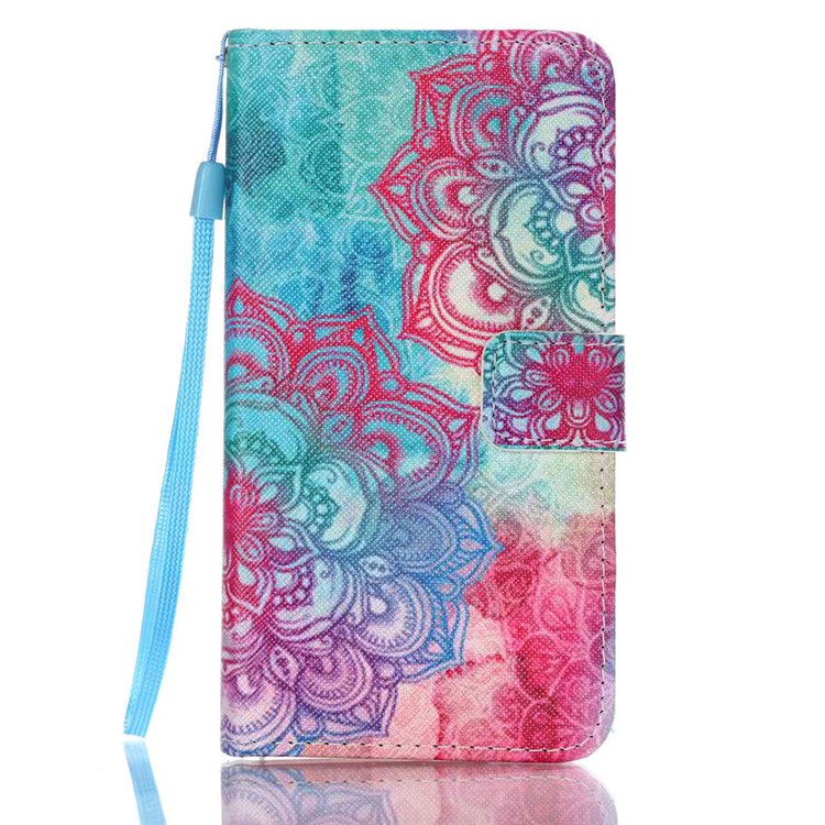 Patterned Leather Wallet Phone Case for Samsung Galaxy J5 (2016) - Fresh Flowers-1