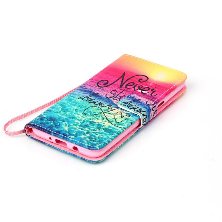 Patterned Leather Wallet Phone Cover for Samsung Galaxy J5 (2016) - Never Stop Dreaming-4