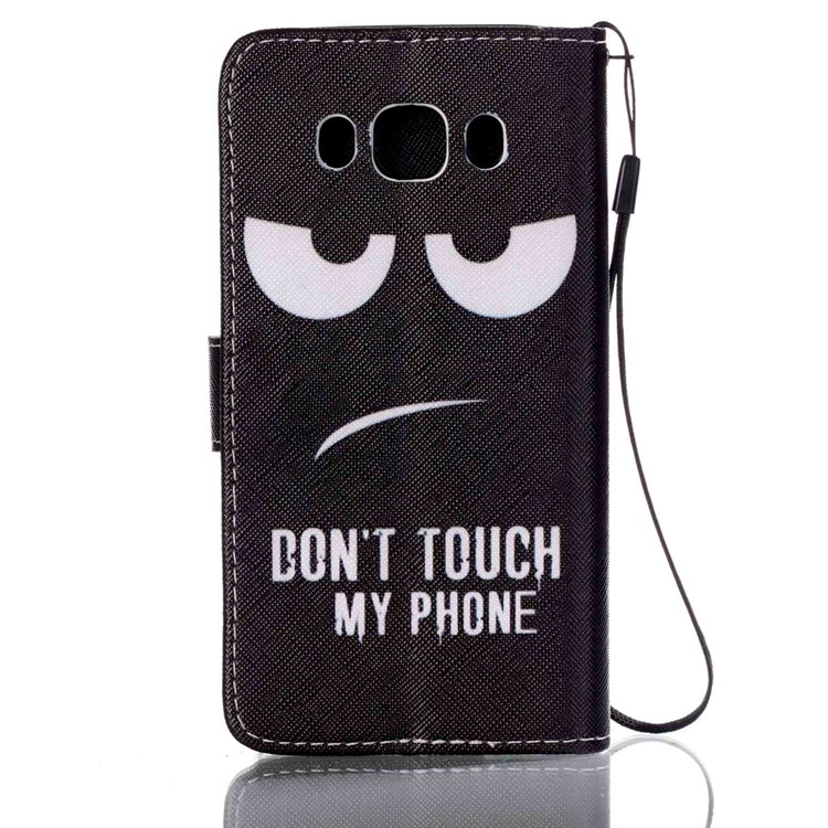 Patterned Leather Wallet Phone Shell for Samsung Galaxy J5 (2016) - Do Not Touch My Phone-2
