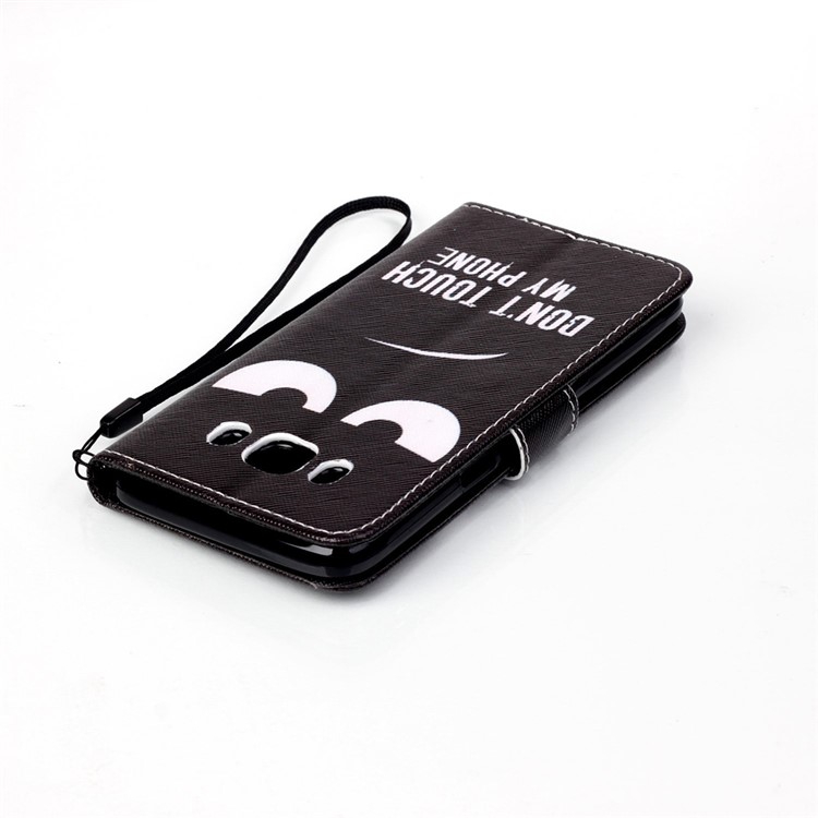 Patterned Leather Wallet Phone Shell for Samsung Galaxy J5 (2016) - Do Not Touch My Phone-5