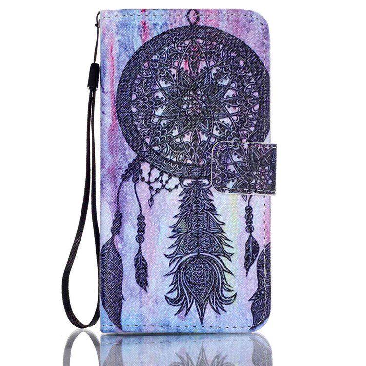 Patterned Leather Wallet Protectve Shell for Samsung Galaxy J5 (2016) - Retro Dream Catcher-1