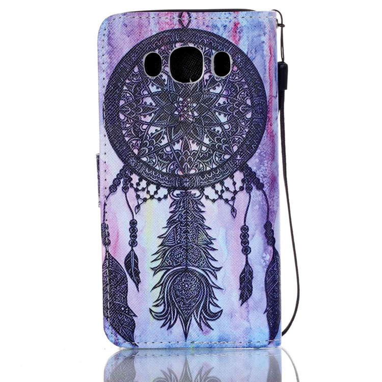 Patterned Leather Wallet Protectve Shell for Samsung Galaxy J5 (2016) - Retro Dream Catcher-2