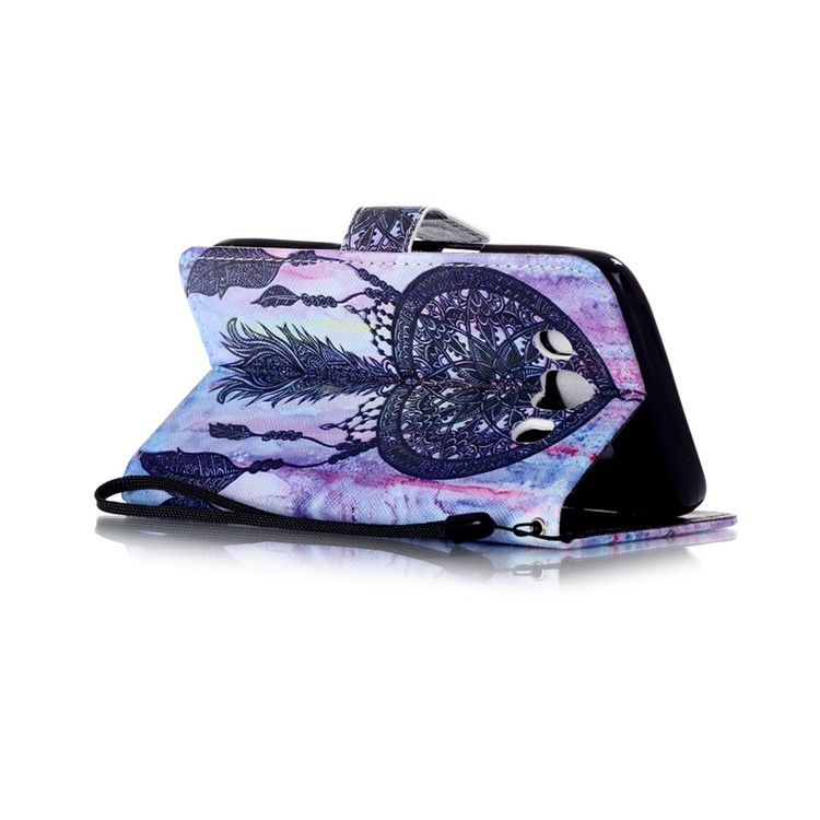 Patterned Leather Wallet Protectve Shell for Samsung Galaxy J5 (2016) - Retro Dream Catcher-3