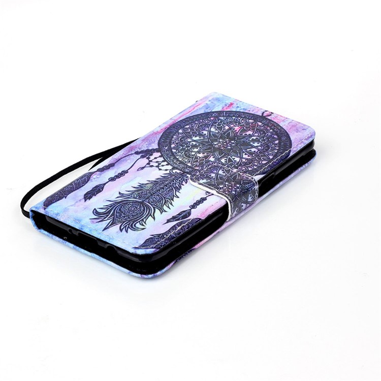 Patterned Leather Wallet Protectve Shell for Samsung Galaxy J5 (2016) - Retro Dream Catcher-4