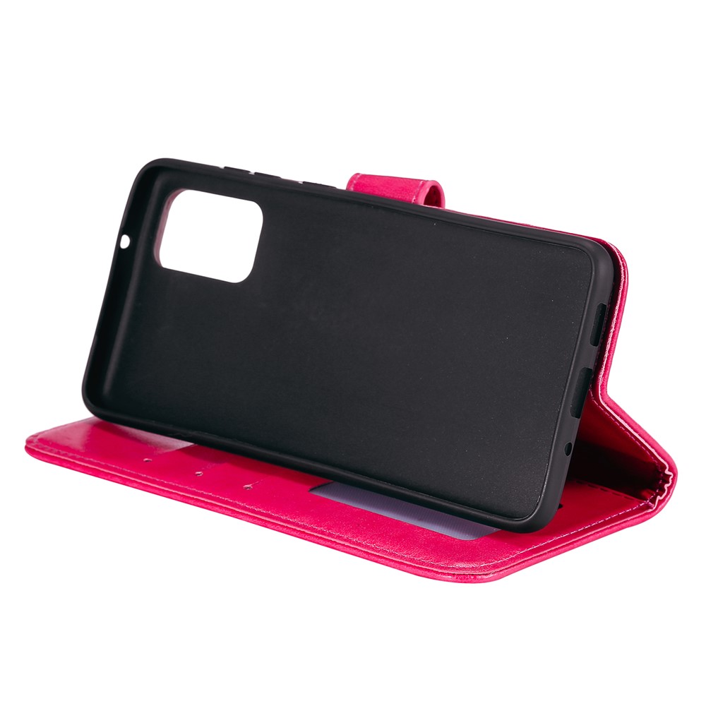 Imprint Flower Leather Wallet Case for Samsung Galaxy S20 - Rose-7