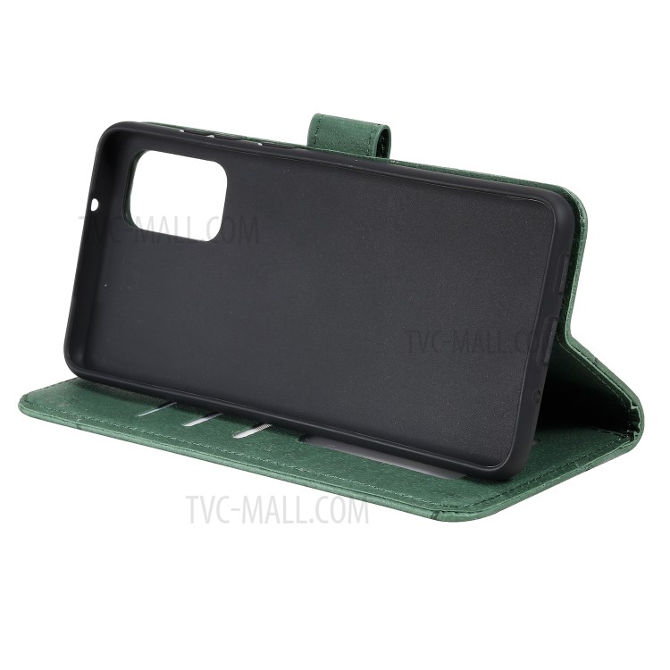 Geometric Pattern Wallet Leather Phone Case for Samsung Galaxy S20 Plus - Green-7