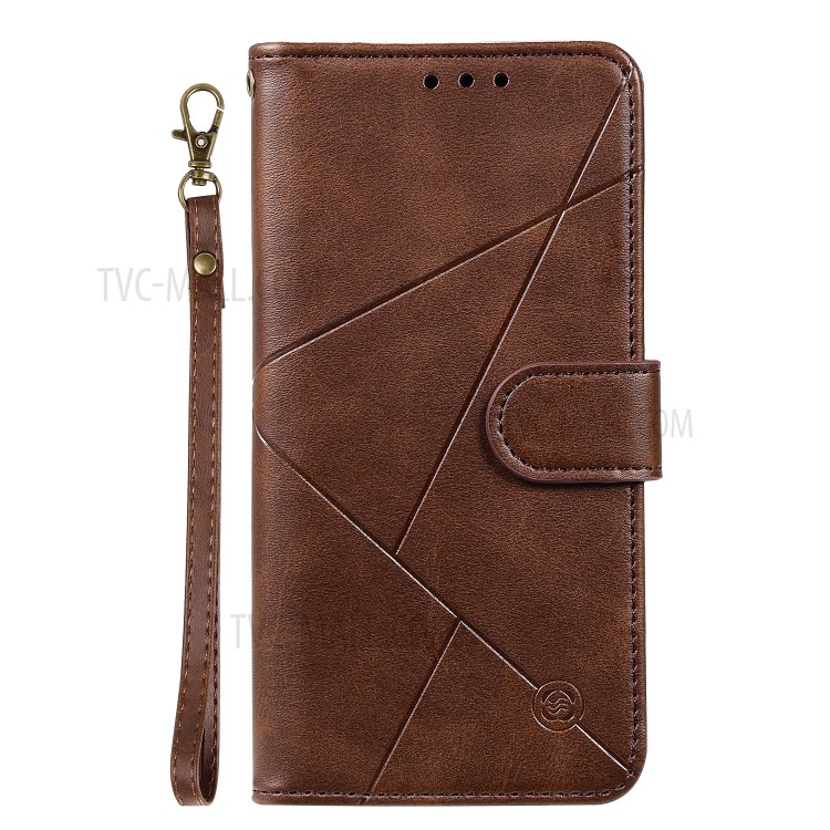 Geometric Pattern Wallet Leather Phone Case for Samsung Galaxy S20 Plus - Brown-2
