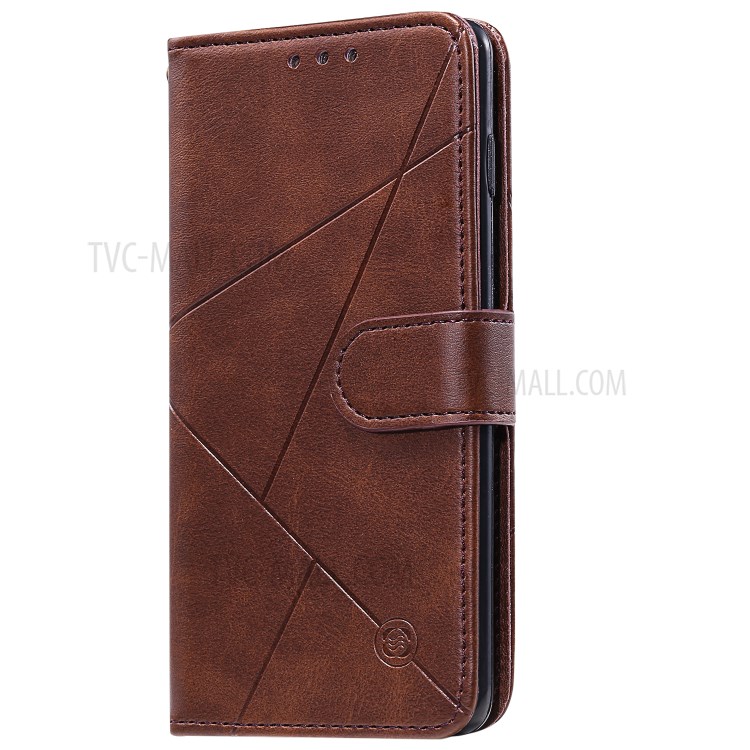 Geometric Pattern Wallet Leather Phone Case for Samsung Galaxy S20 Plus - Brown-4