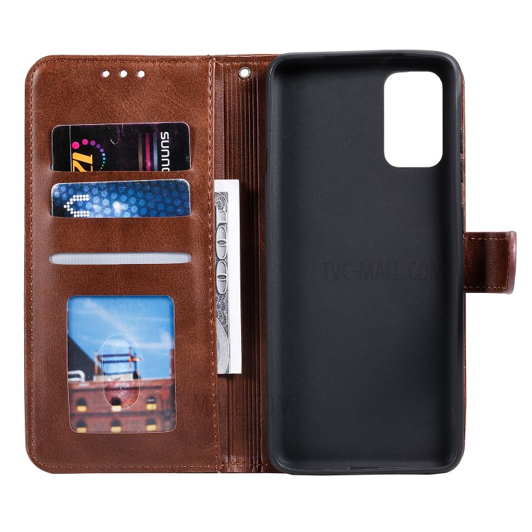 Geometric Pattern Wallet Leather Phone Case for Samsung Galaxy S20 Plus - Brown-6