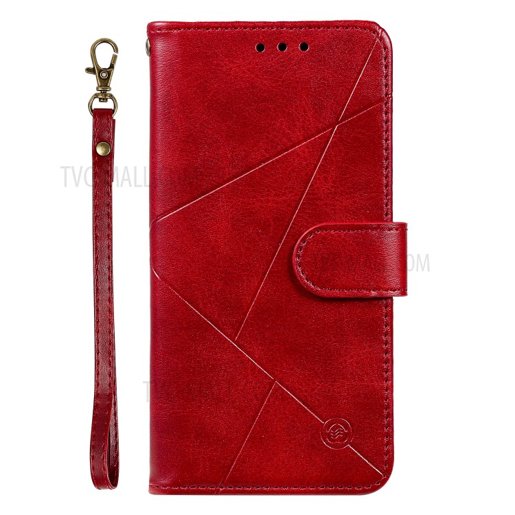 Geometric Pattern Wallet Leather Phone Case for Samsung Galaxy S20 Plus - Red-2