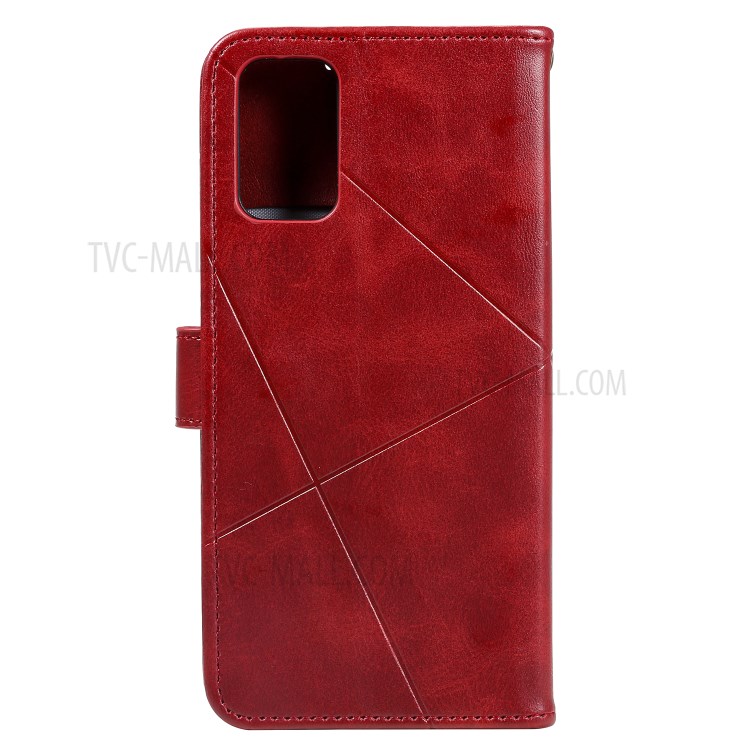 Geometric Pattern Wallet Leather Phone Case for Samsung Galaxy S20 Plus - Red-3