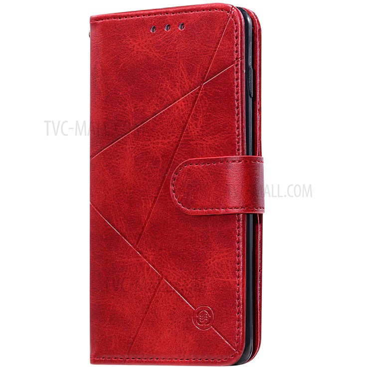 Geometric Pattern Wallet Leather Phone Case for Samsung Galaxy S20 Plus - Red-4