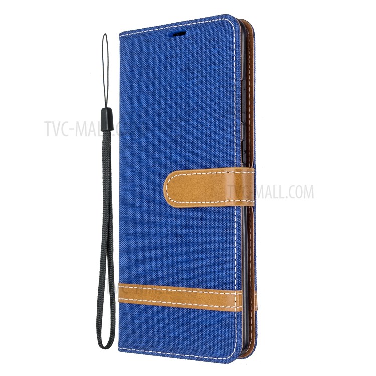 Assorted Color Jeans Cloth Leather Wallet Case for Samsung Galaxy S20 Ultra - Baby Blue-6